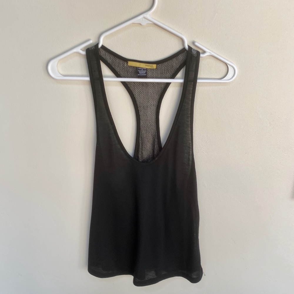 Black Racerback Tank With Mesh Back